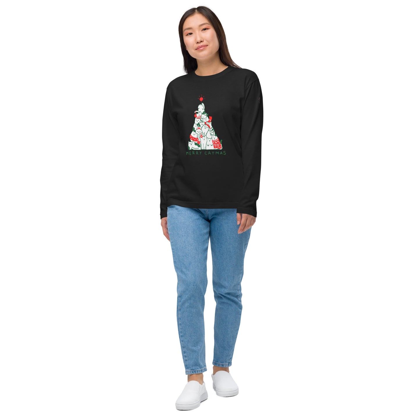 【クリスマス限定商品】猫 ロン t 猫 長袖 t シャツ ねこ 猫イラスト 猫クリスマス.