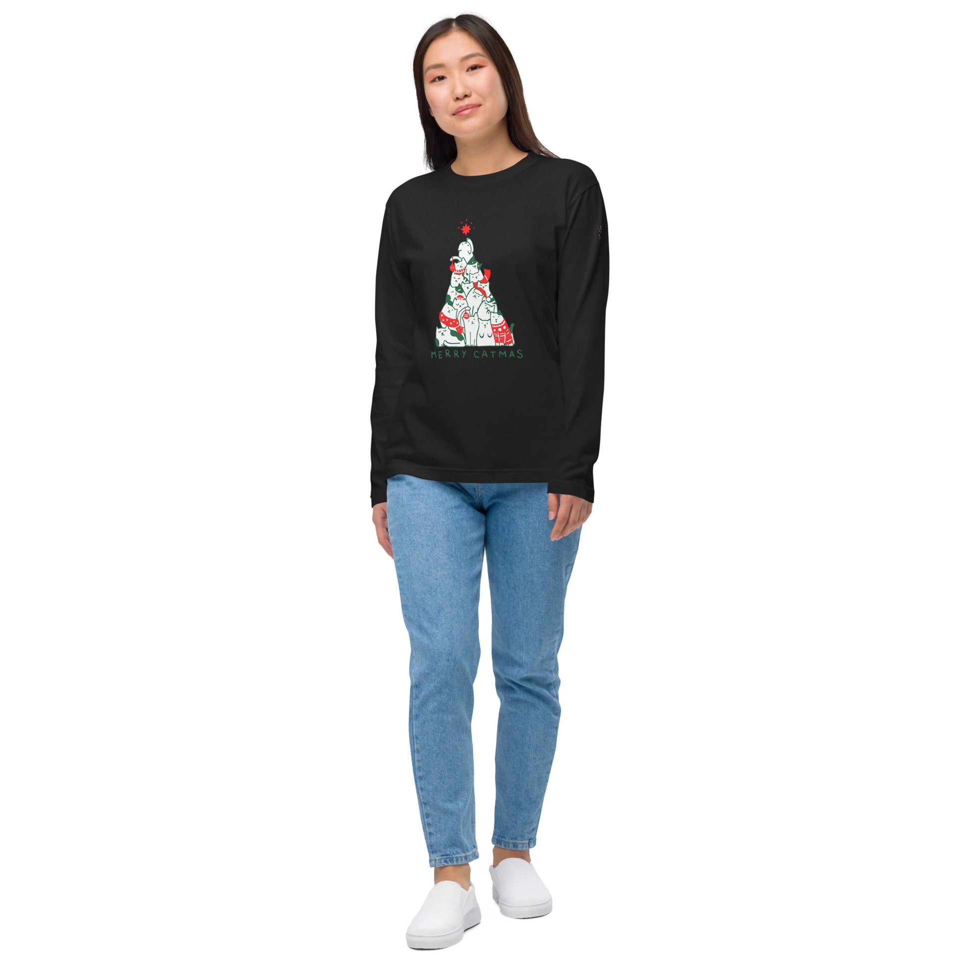 【クリスマス限定商品】猫 ロン t 猫 長袖 t シャツ ねこ 猫イラスト 猫クリスマス.
