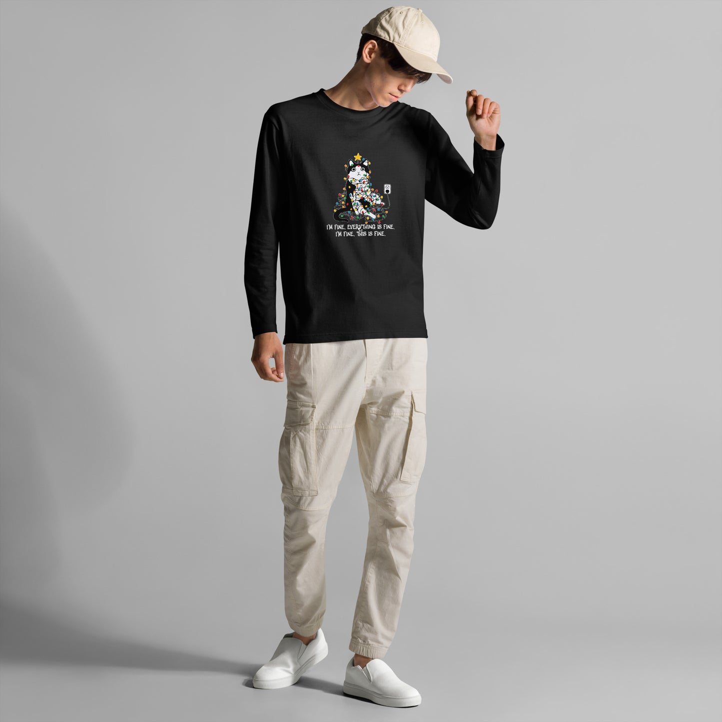 【クリスマス限定商品】猫 ロン t 猫 長袖 t シャツ ねこ 猫イラスト 猫クリスマス.