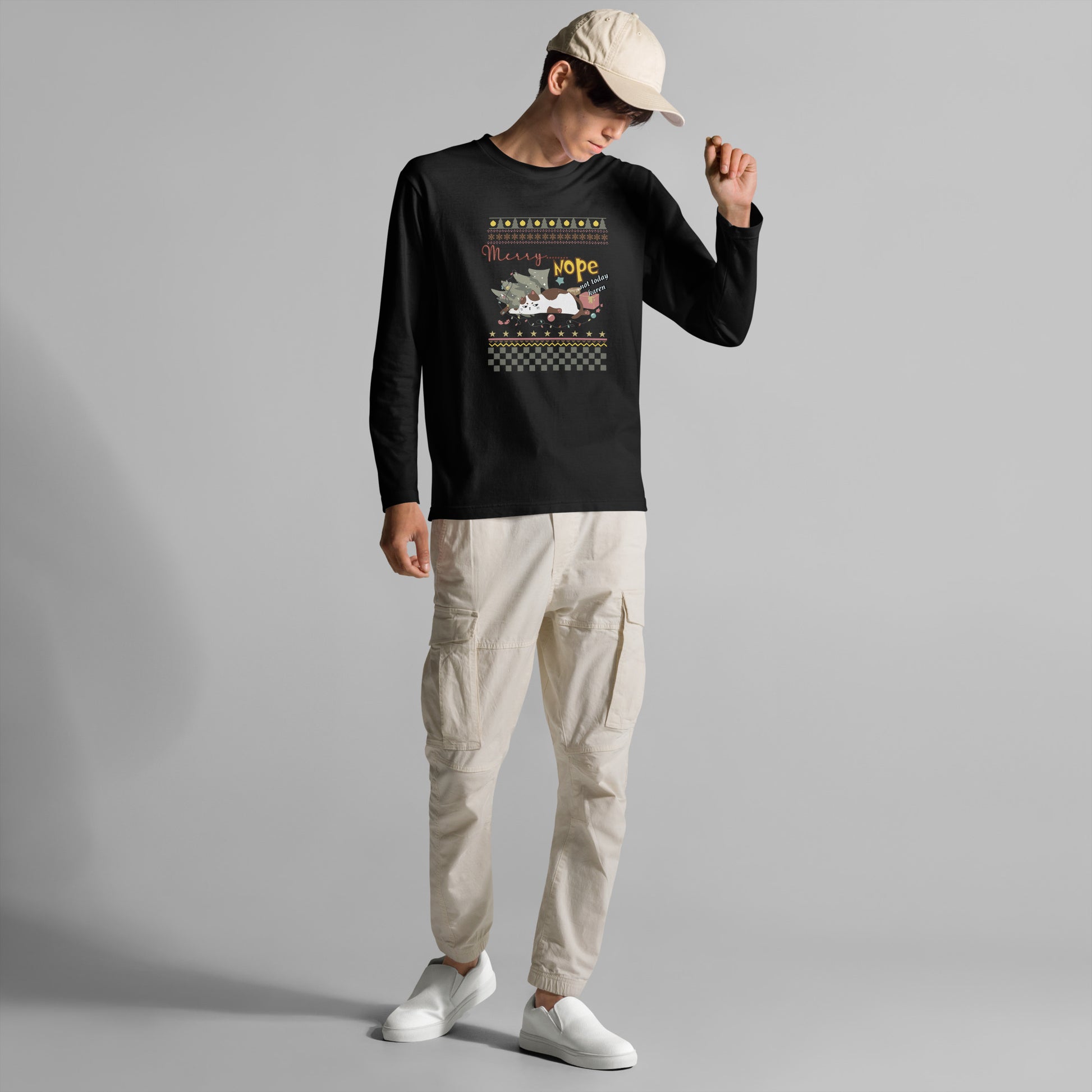 【クリスマス限定商品】猫 ロン t 猫 長袖 t シャツ ねこ 猫イラスト 猫クリスマス.