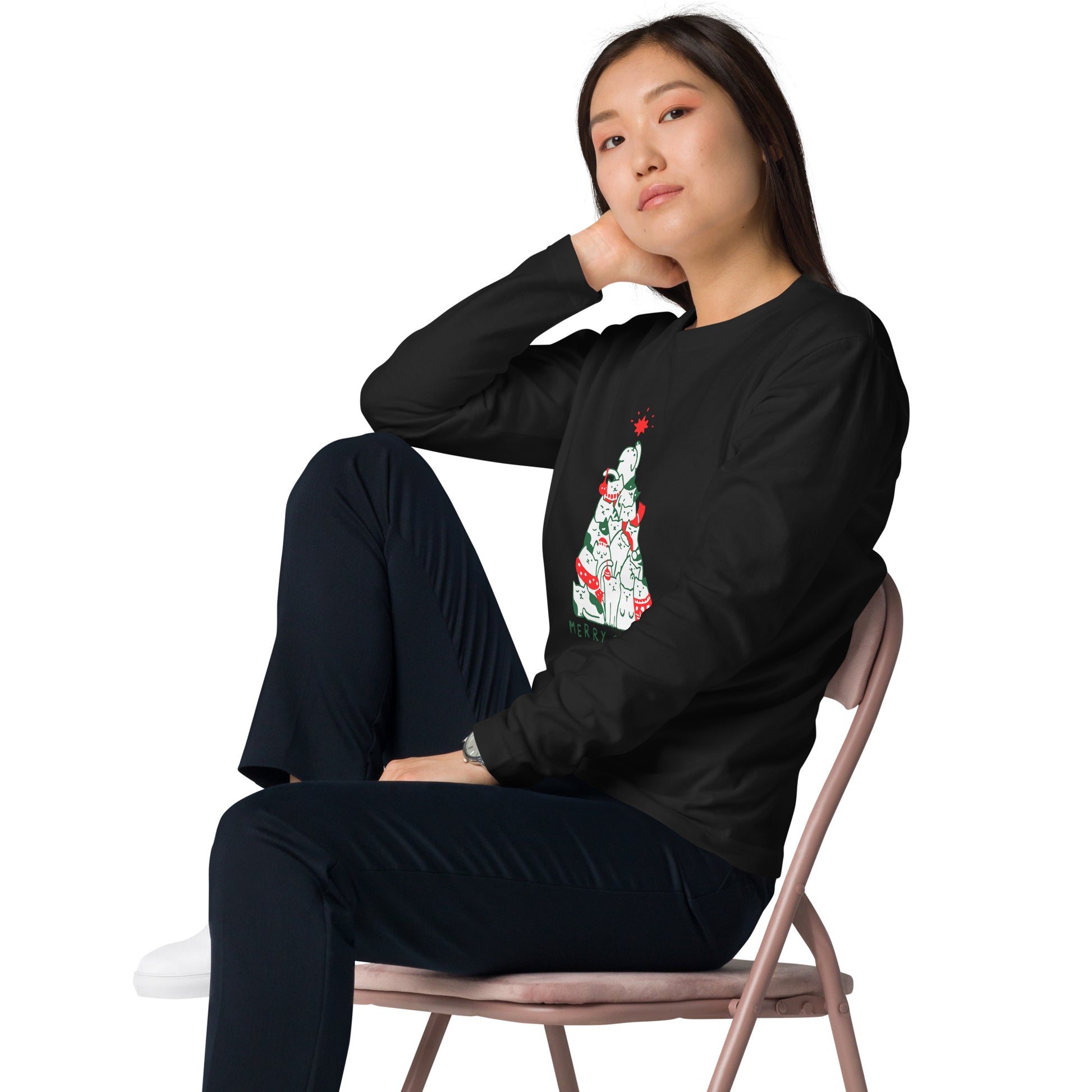 【クリスマス限定商品】猫 ロン t 猫 長袖 t シャツ ねこ 猫イラスト 猫クリスマス.