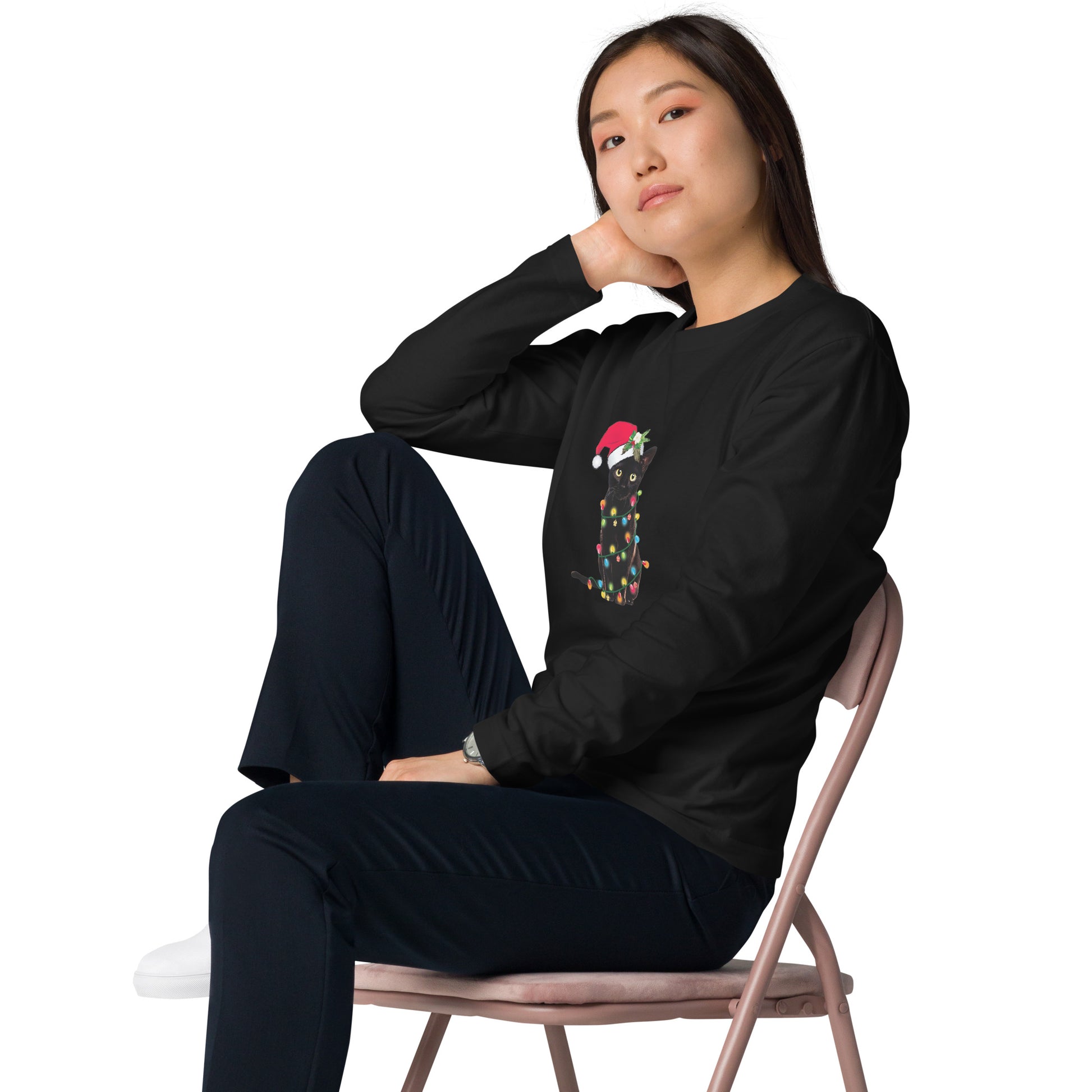 【クリスマス限定商品】猫 ロン t 猫 長袖 t シャツ ねこ 猫イラスト 猫クリスマス.