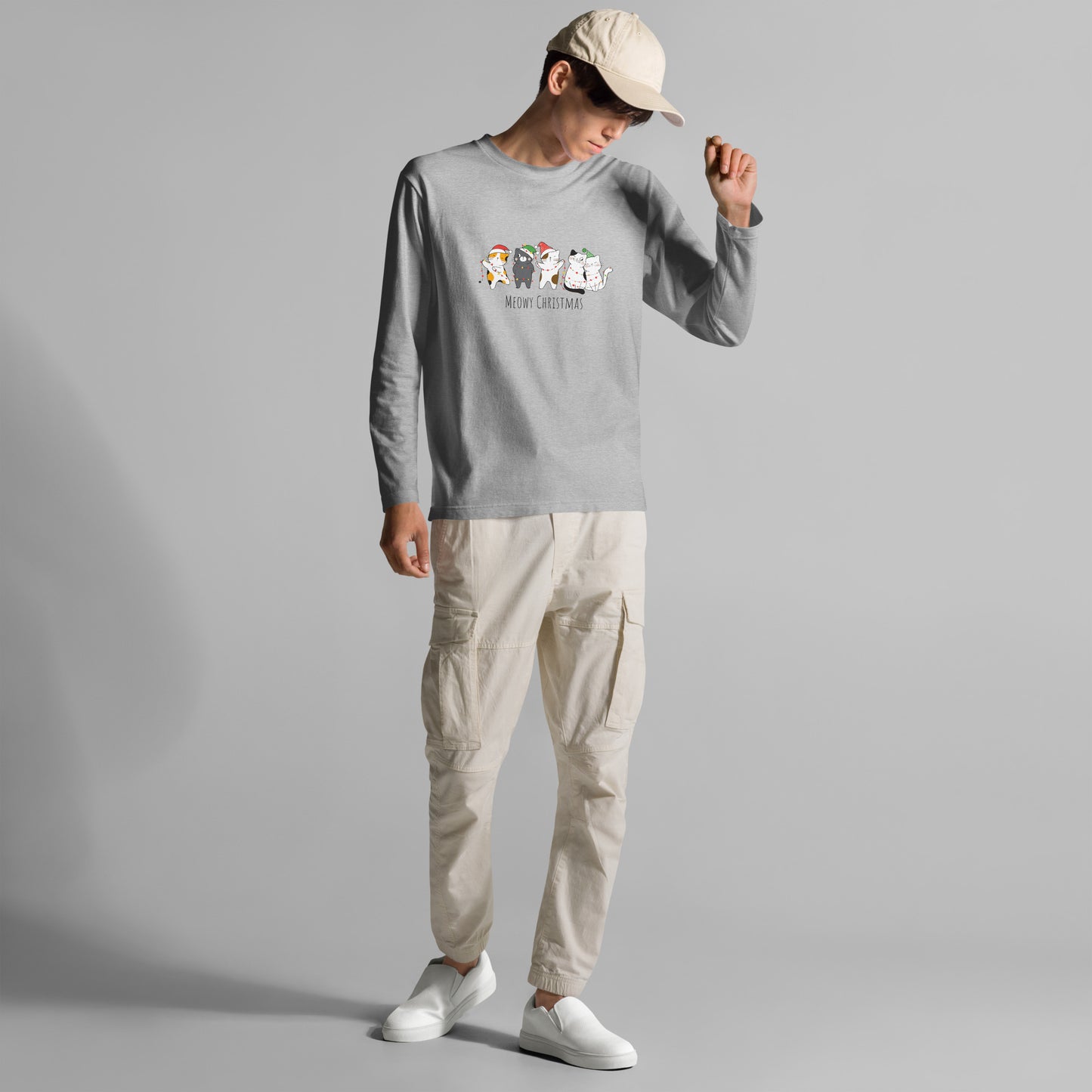 【クリスマス限定商品】猫 ロン t 猫 長袖 t シャツ ねこ 猫イラスト 猫クリスマス.