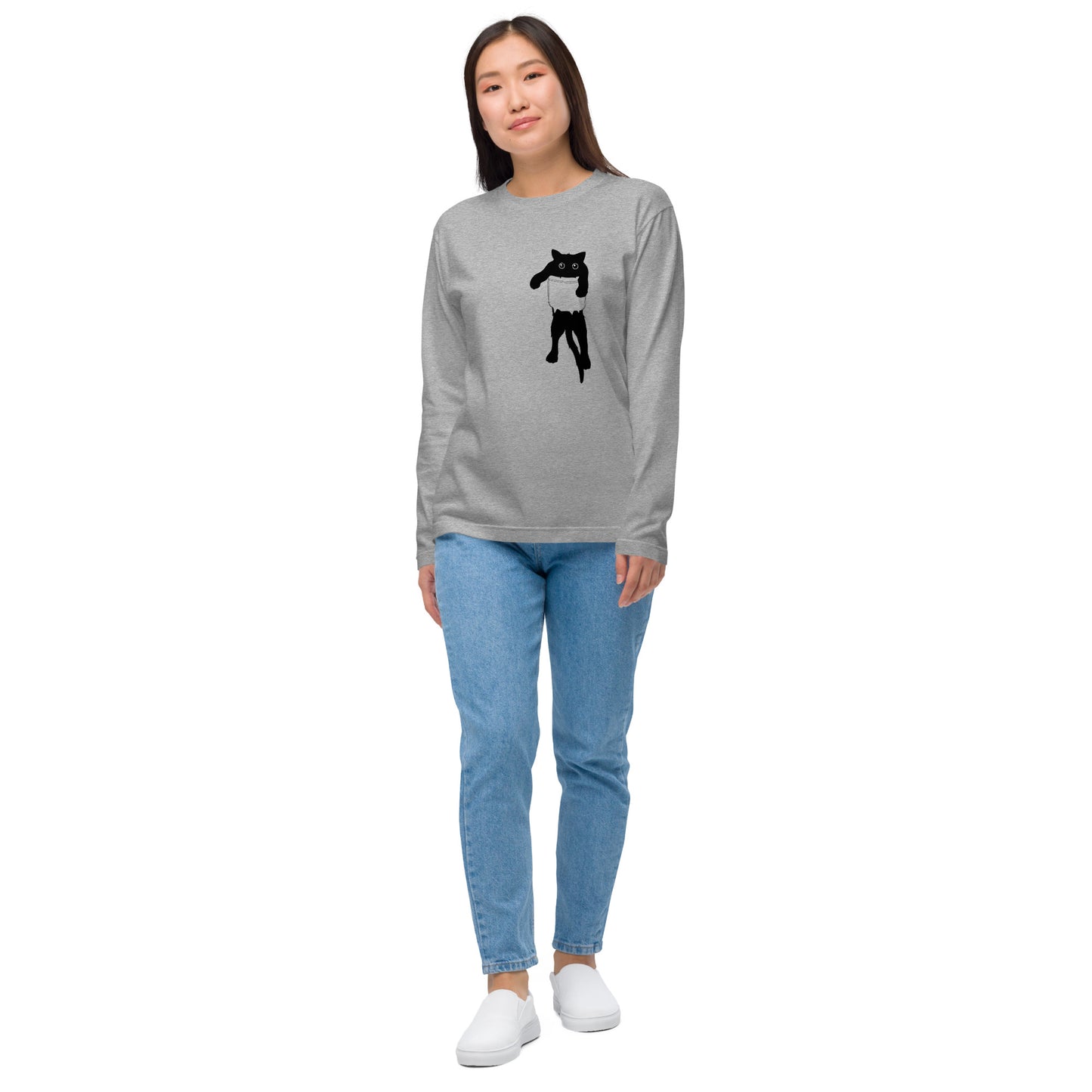 猫 ロン t 猫 長袖 t シャツ ねこ 猫イラスト 可愛い猫.