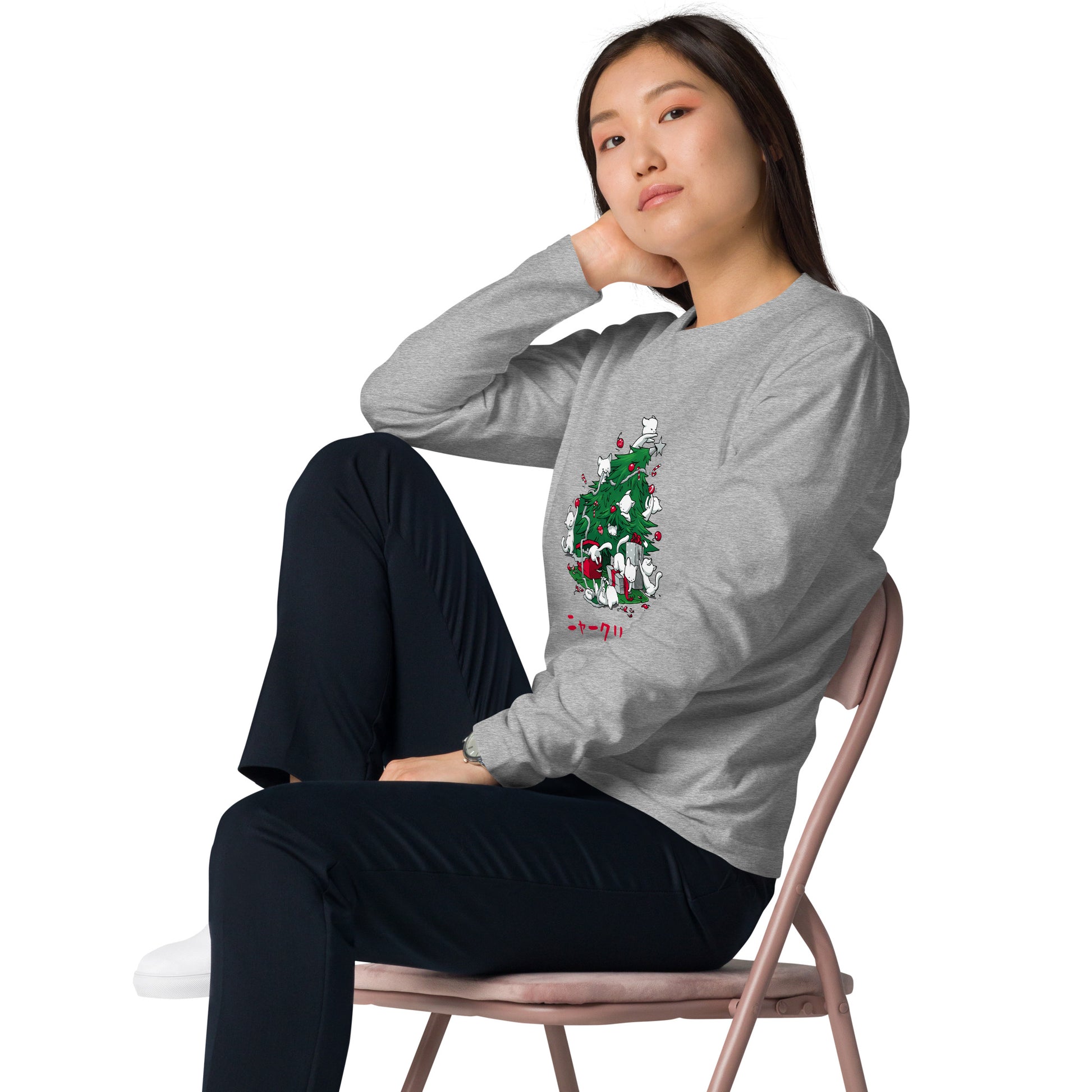 【クリスマス限定商品】猫 ロン t 猫 長袖 t シャツ ねこ 猫イラストニャークリスマス.