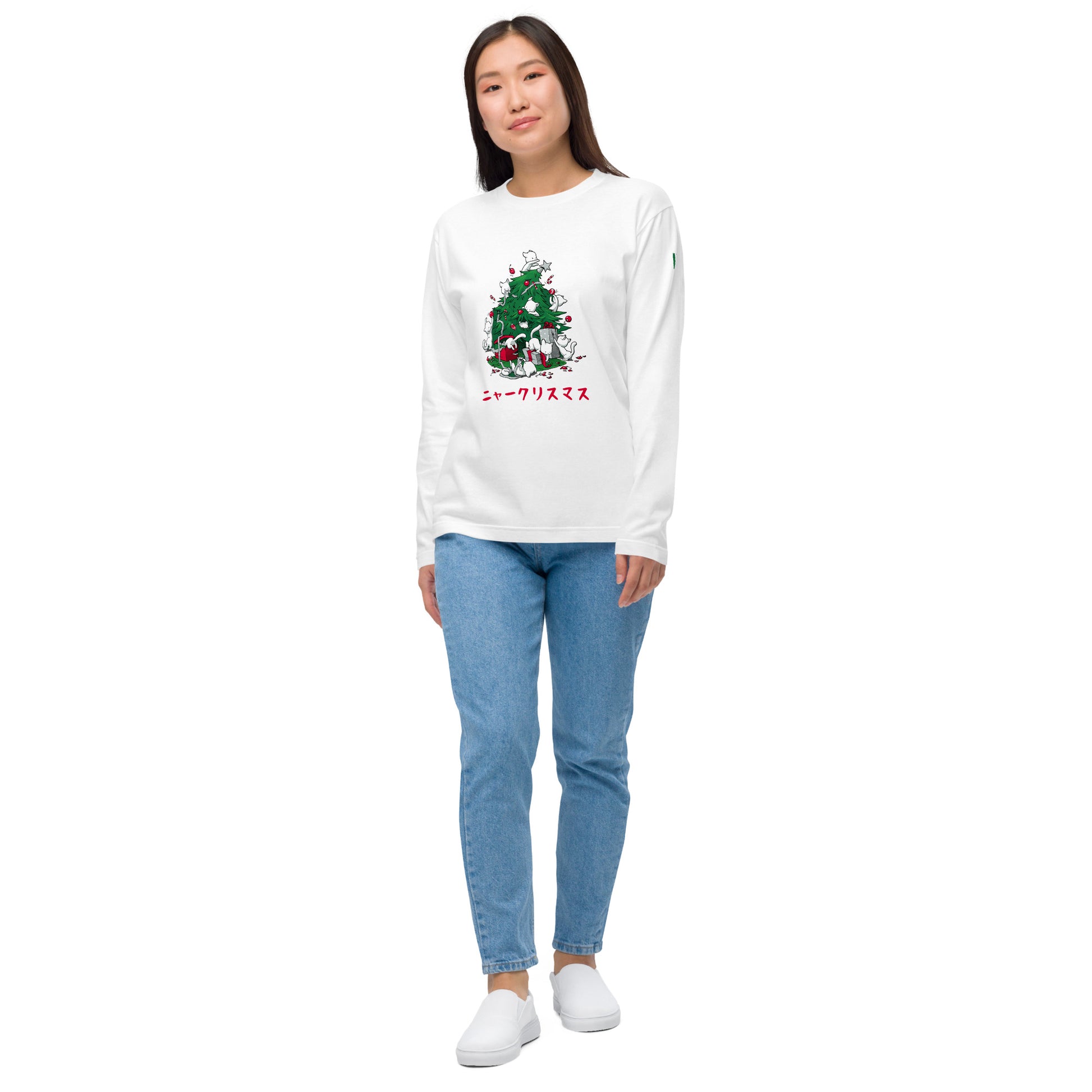 【クリスマス限定商品】猫 ロン t 猫 長袖 t シャツ ねこ 猫イラストニャークリスマス.