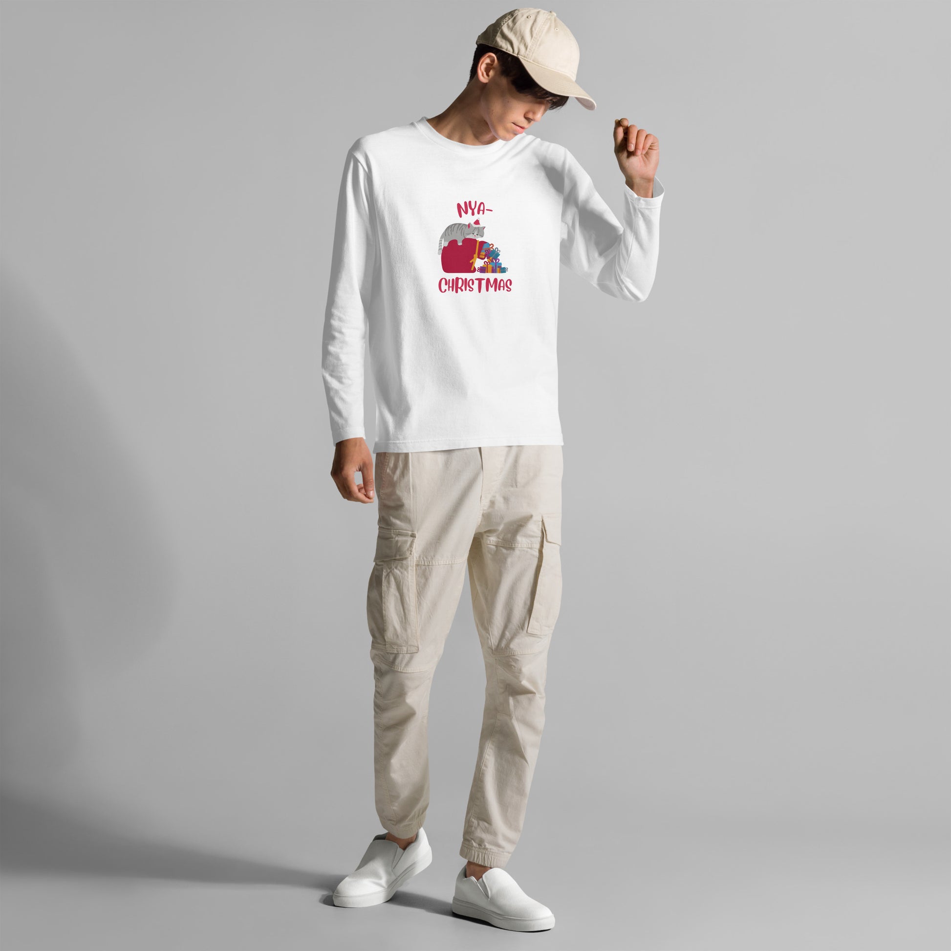 【クリスマス限定商品】猫 ロン t 猫 長袖 t シャツ ねこ 猫イラスト 猫クリスマス.