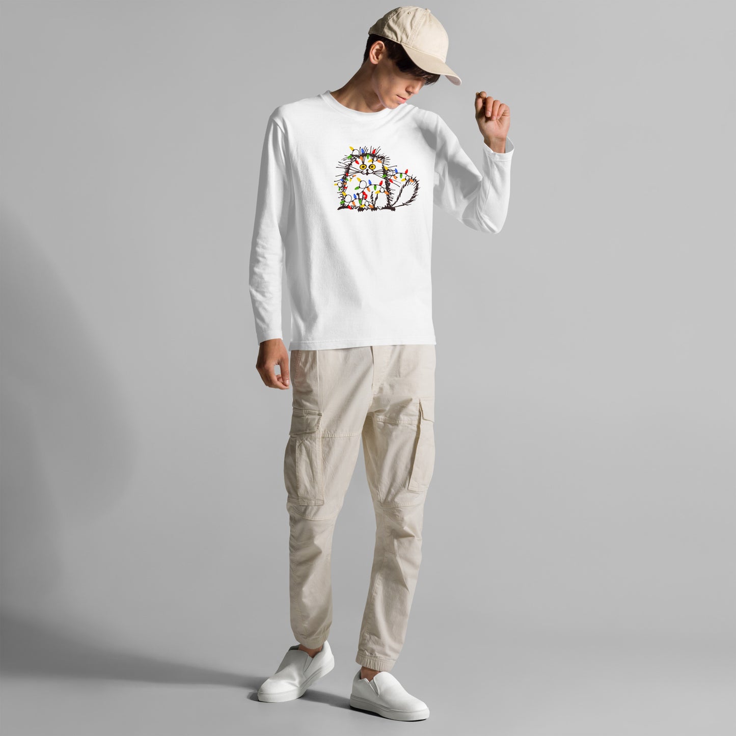 【クリスマス限定商品】猫 ロン t 猫 長袖 t シャツ ねこ 猫イラスト 猫クリスマス.