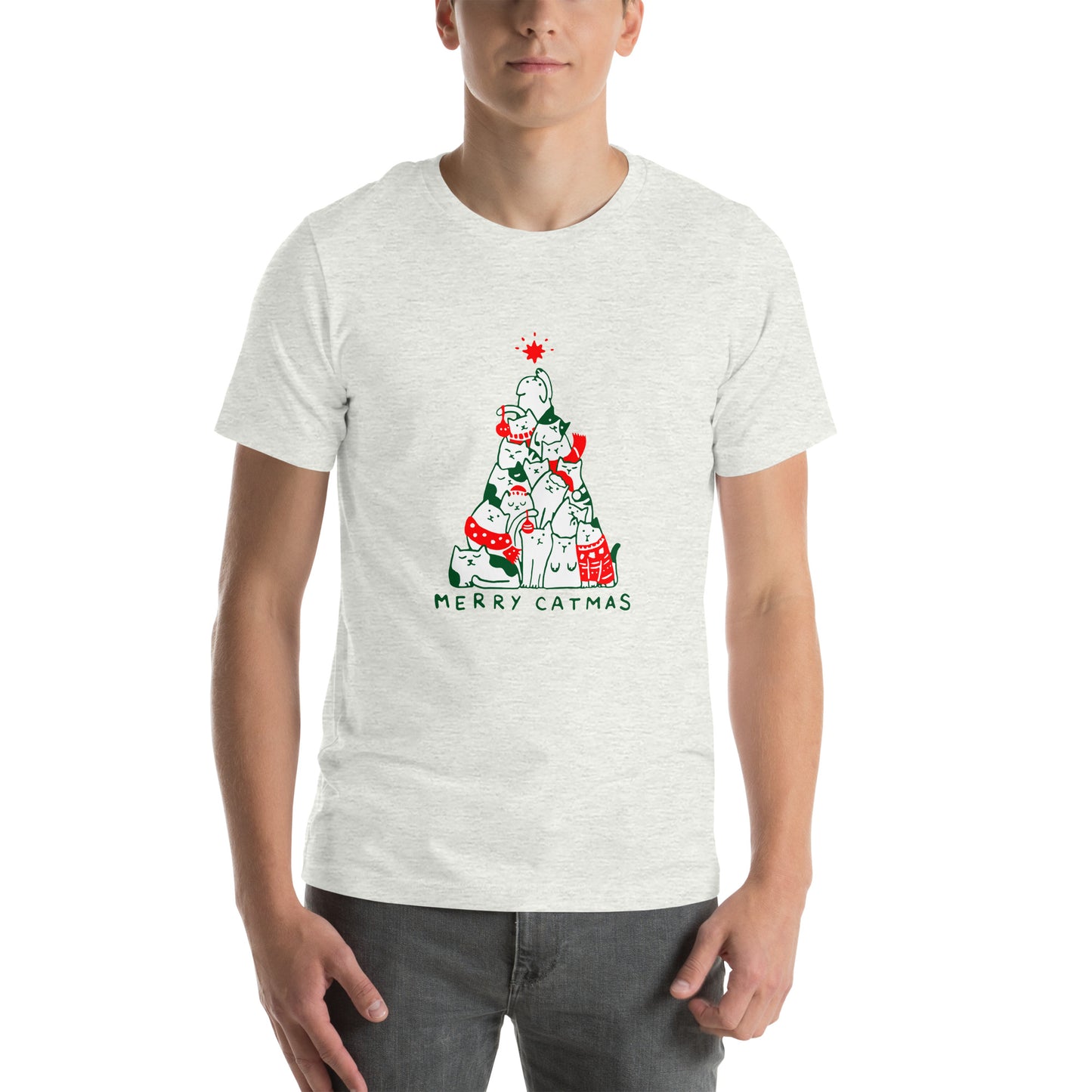 【クリスマス限定商品】猫tシャツ ねこ 猫イラスト 猫クリスマス.