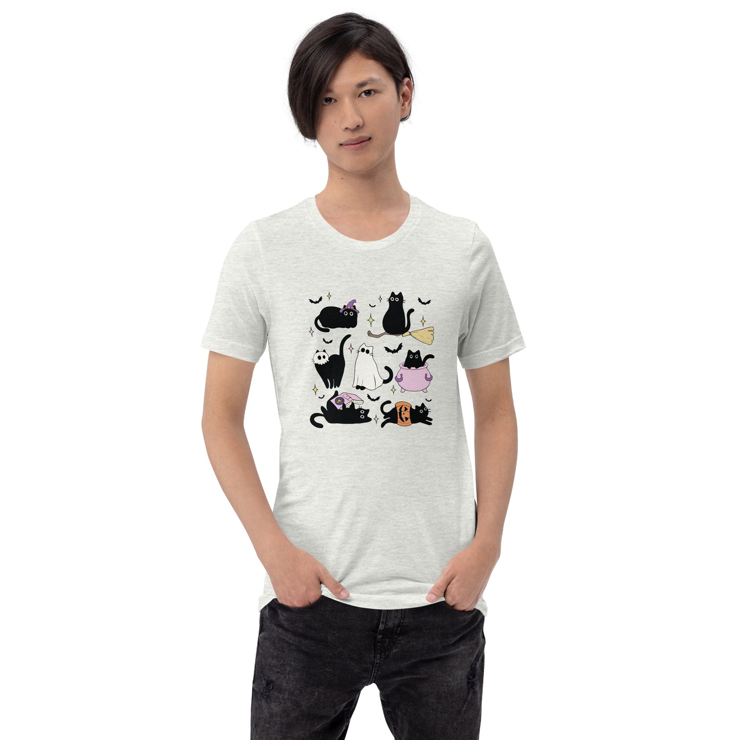 猫tシャツ ねこ 猫イラスト おもしろ tシャツ かわいい ハロウィン|アダルト&キッズサイズ.