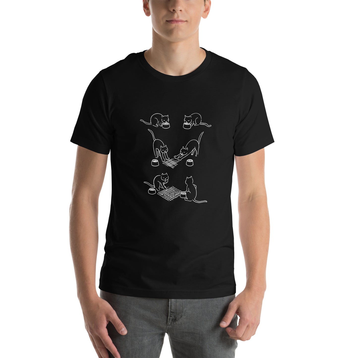 猫tシャツ ねこ 猫イラスト おもしろ tシャツ かわいい 猫ピンズ 囲碁|アダルト&キッズサイズ.