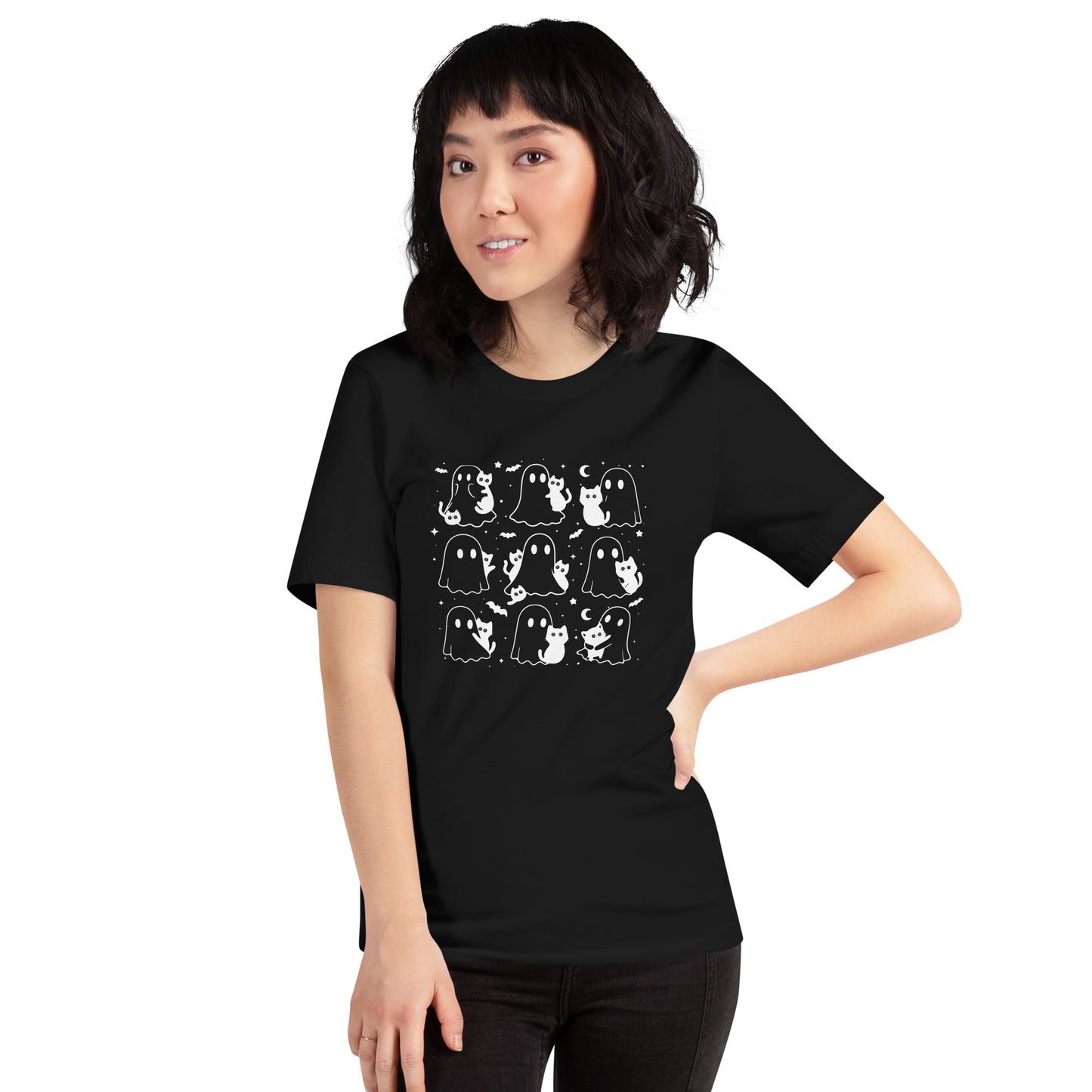 猫tシャツ ねこ 猫イラスト おもしろ tシャツ かわいい ハロウィン|アダルト&キッズサイズ.