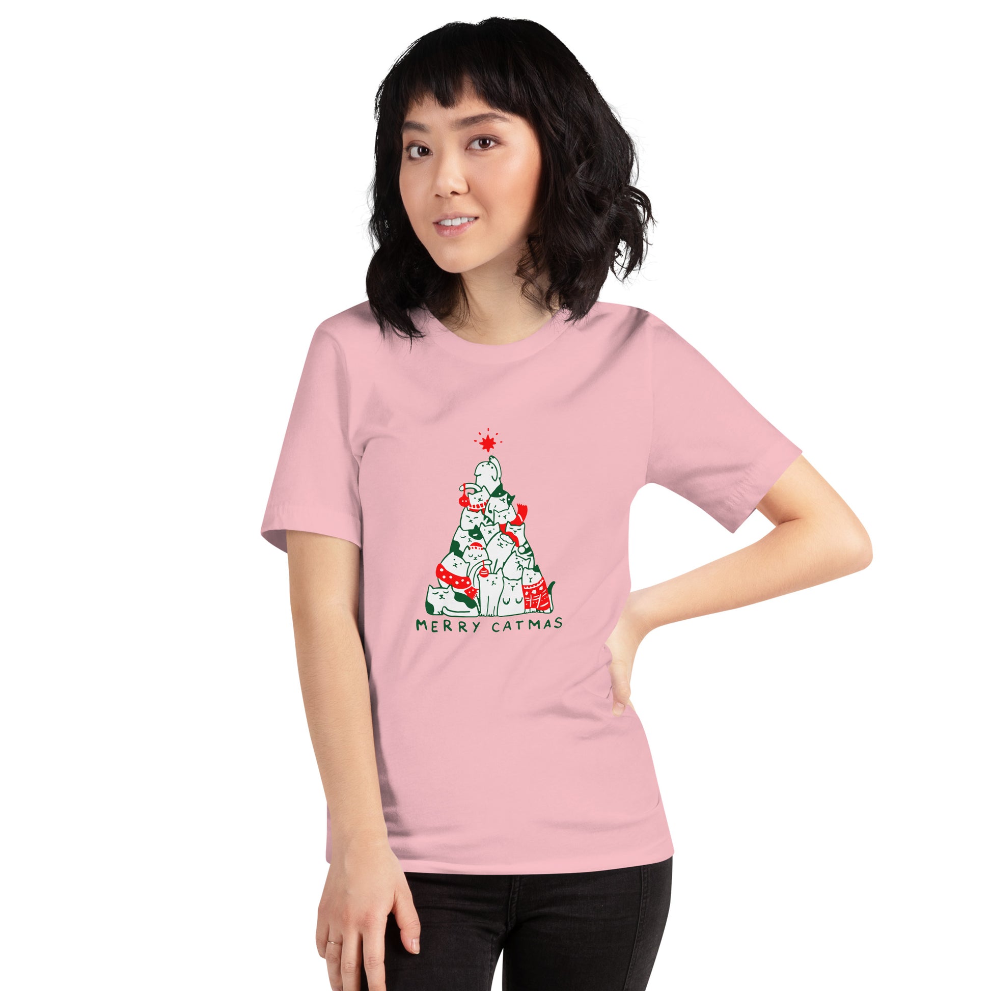 【クリスマス限定商品】猫tシャツ ねこ 猫イラスト 猫クリスマス.