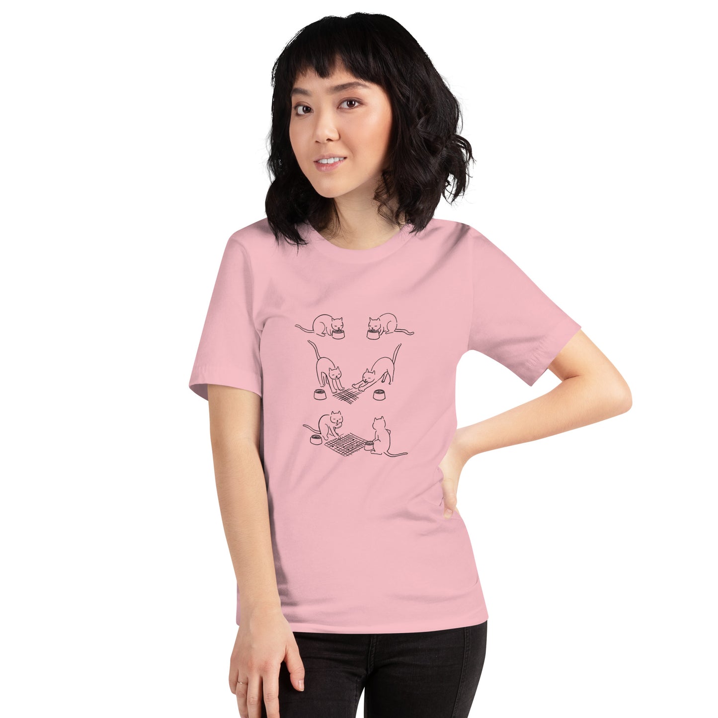 猫tシャツ ねこ 猫イラスト おもしろ tシャツ かわいい 猫ピンズ 囲碁|アダルト&キッズサイズ.