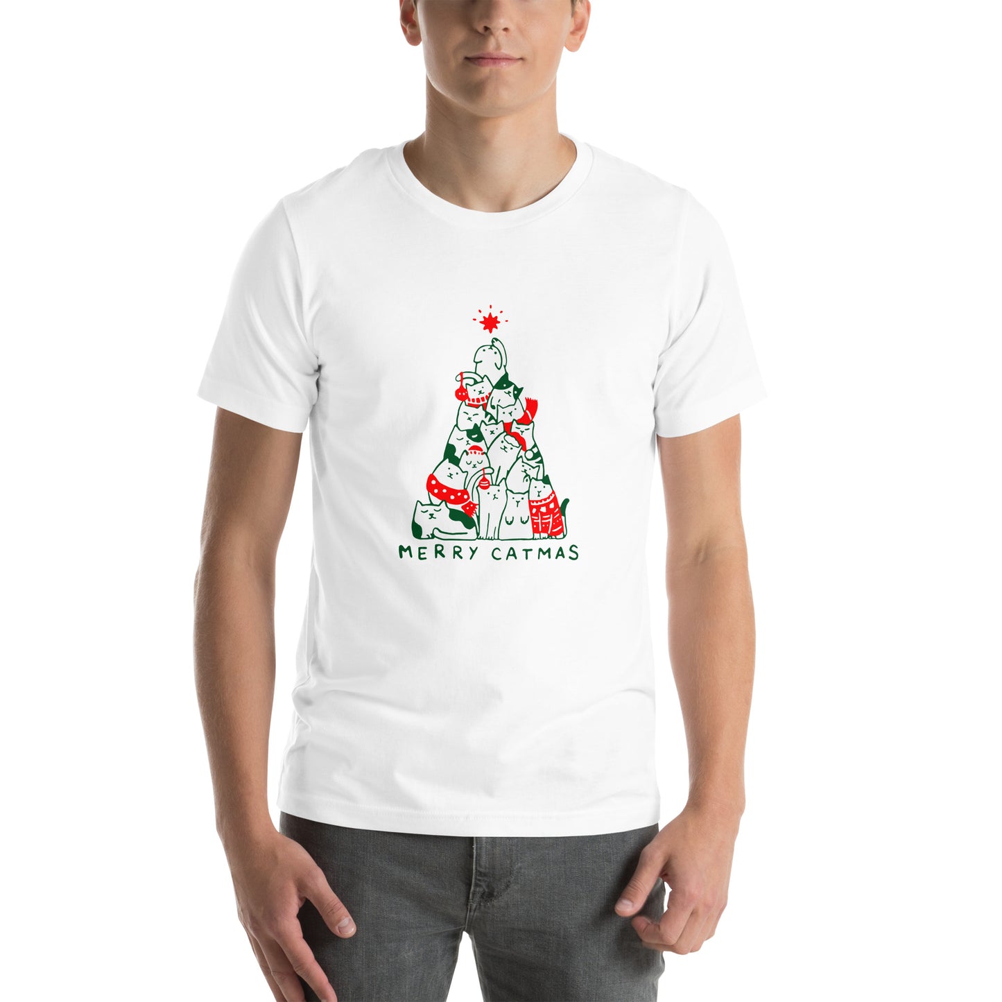 【クリスマス限定商品】猫tシャツ ねこ 猫イラスト 猫クリスマス.