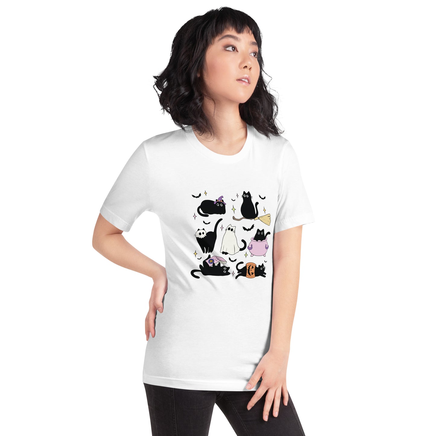 猫tシャツ ねこ 猫イラスト おもしろ tシャツ かわいい ハロウィン|アダルト&キッズサイズ.