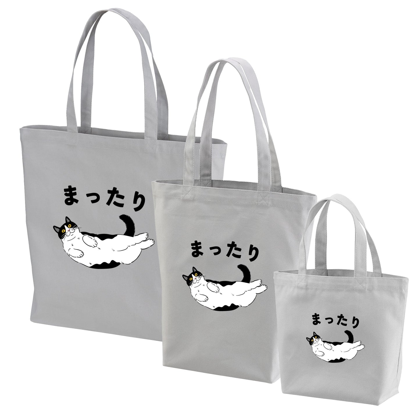 猫トート バッグ  猫 エコ バッグ ハチワレ猫  まったり