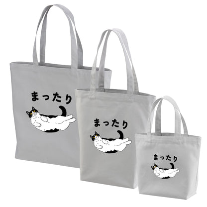 猫トート バッグ  猫 エコ バッグ ハチワレ猫  まったり