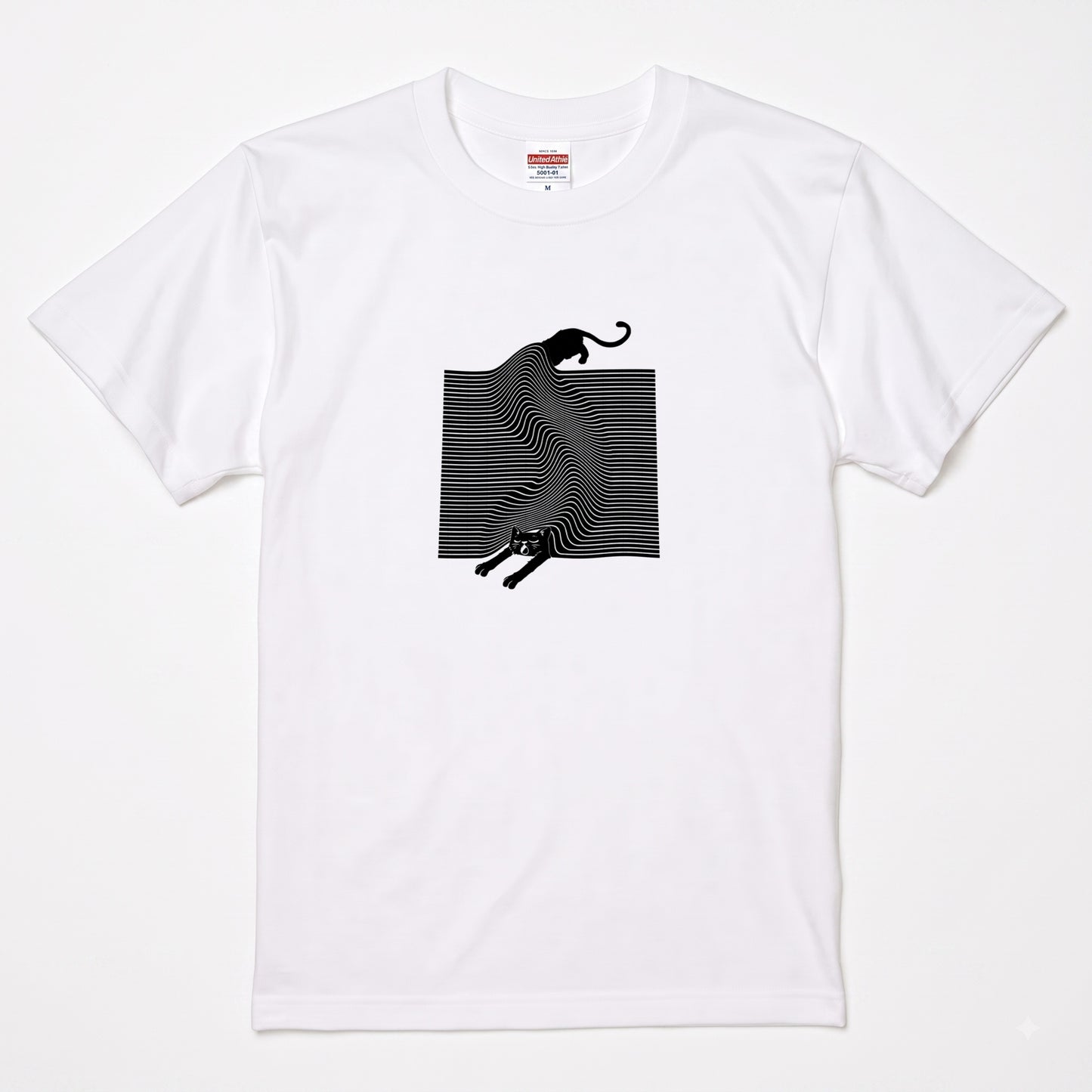 液体猫 オプティカルアート Tシャツ