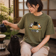 Cat Go Club 猫囲碁 Tシャツ｜フロントプリント