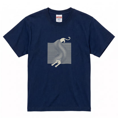 液体猫 オプティカルアート Tシャツ