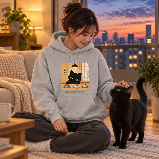 Sushi Cat 迷ったけど、いつもの。 パーカー｜フロントプリント