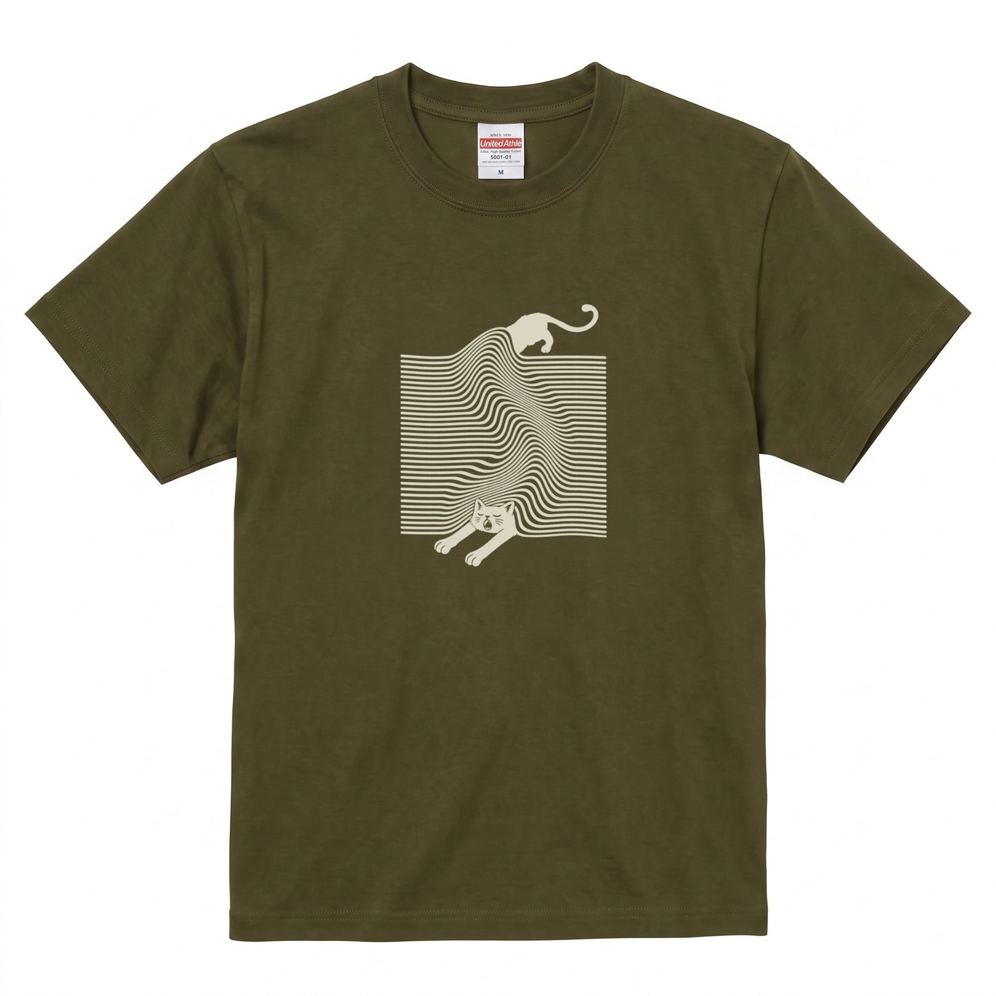 液体猫 オプティカルアート Tシャツ