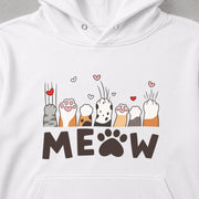 MEOW Cat Paws | 猫の肉球 かわいい 猫の手足 パーカー | フロントのみプリント