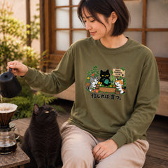 Neko Garden Club 信じれば、育つ。 家庭菜園の猫たち 長袖Tシャツ ロンT｜フロントプリント · ZIP f0d4bd3c