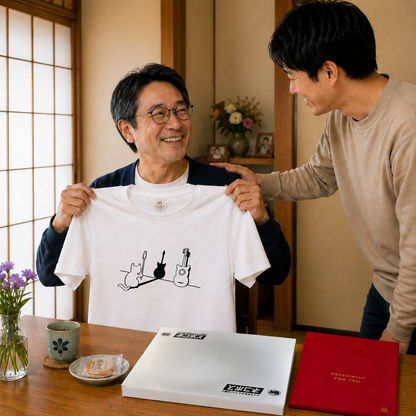 猫ギター 猫Tシャツ｜音楽好きに人気