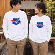 CATSA | 宇宙飛行士 スペース キャット おもしろ 猫 長袖Tシャツ | フロントのみプリント