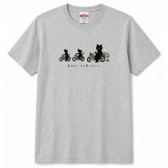 TOURING CAT | 走るより、ひと息つきたい。 黒猫 Tシャツ | フロントプリント