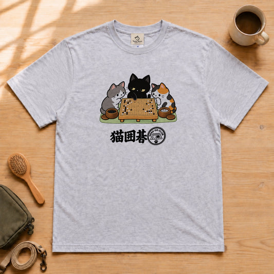 Cat Go Club 猫囲碁 Tシャツ｜フロントプリント