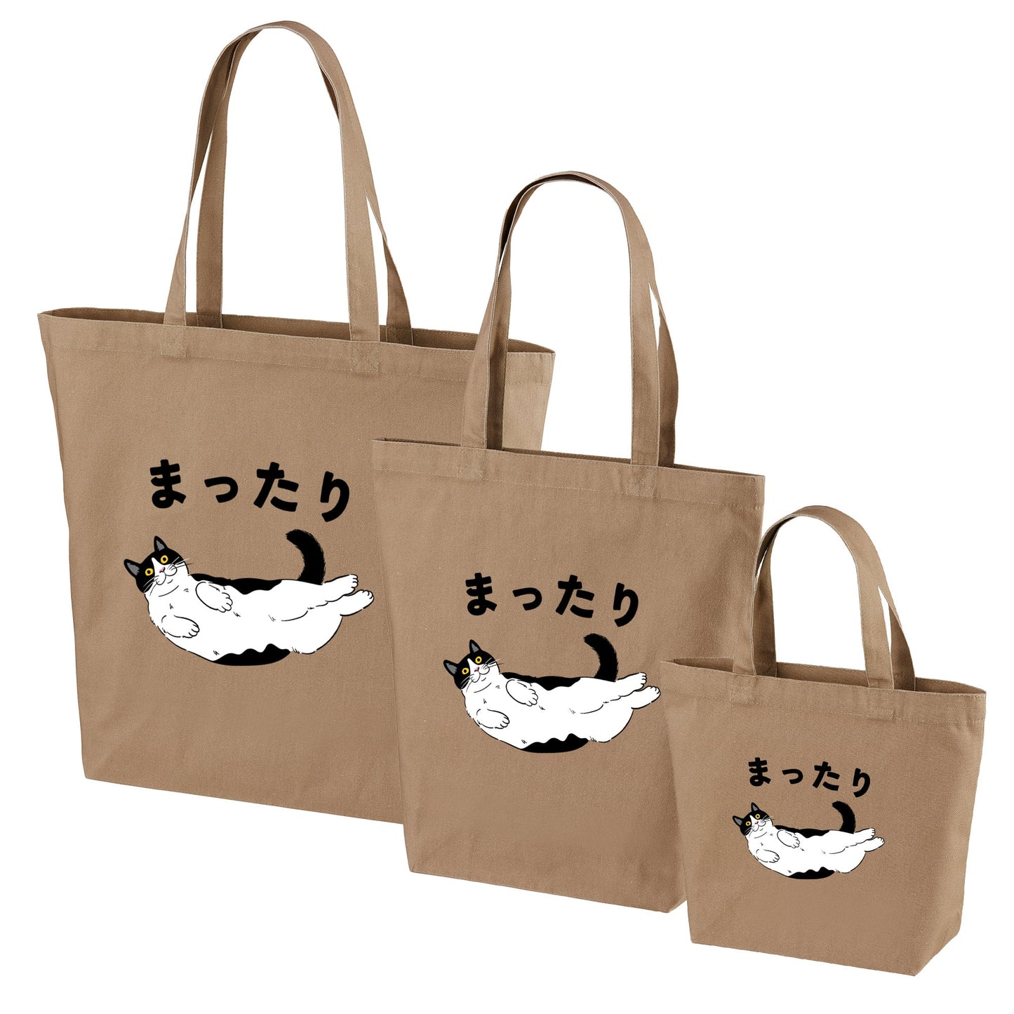 猫トート バッグ  猫 エコ バッグ ハチワレ猫  まったり