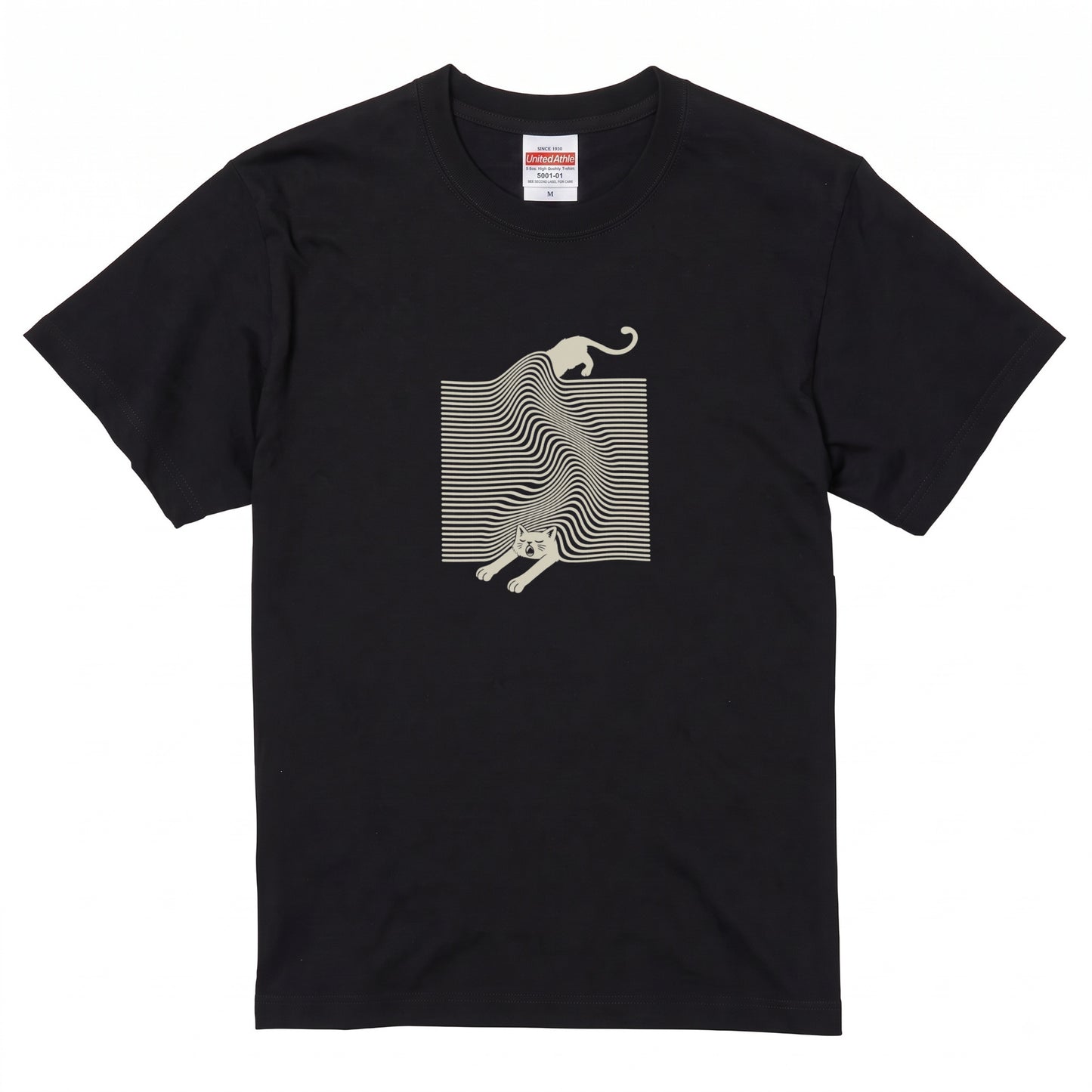 液体猫 オプティカルアート Tシャツ