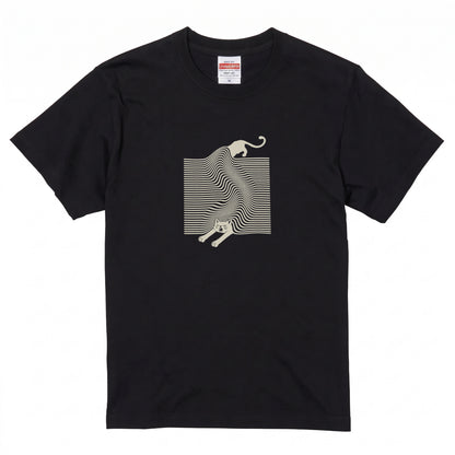 液体猫 オプティカルアート Tシャツ