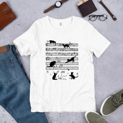 猫音楽譜 Tシャツ | 音楽好きに人気