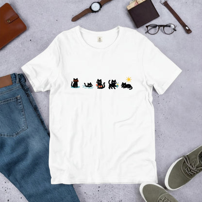 サマーバケーション黒猫 Tシャツ ｜ 猫好き・夏・海好きに人気