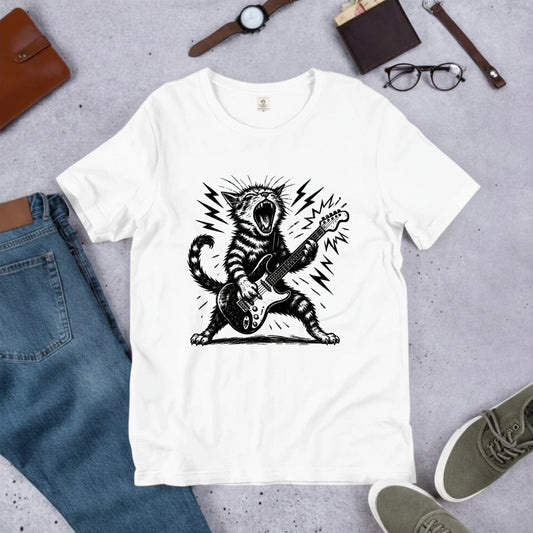 ロック猫ギター Tシャツ | 音楽好きに人気