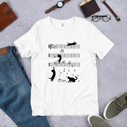 猫ミュージックノート Tシャツ | 音楽家 ギフト