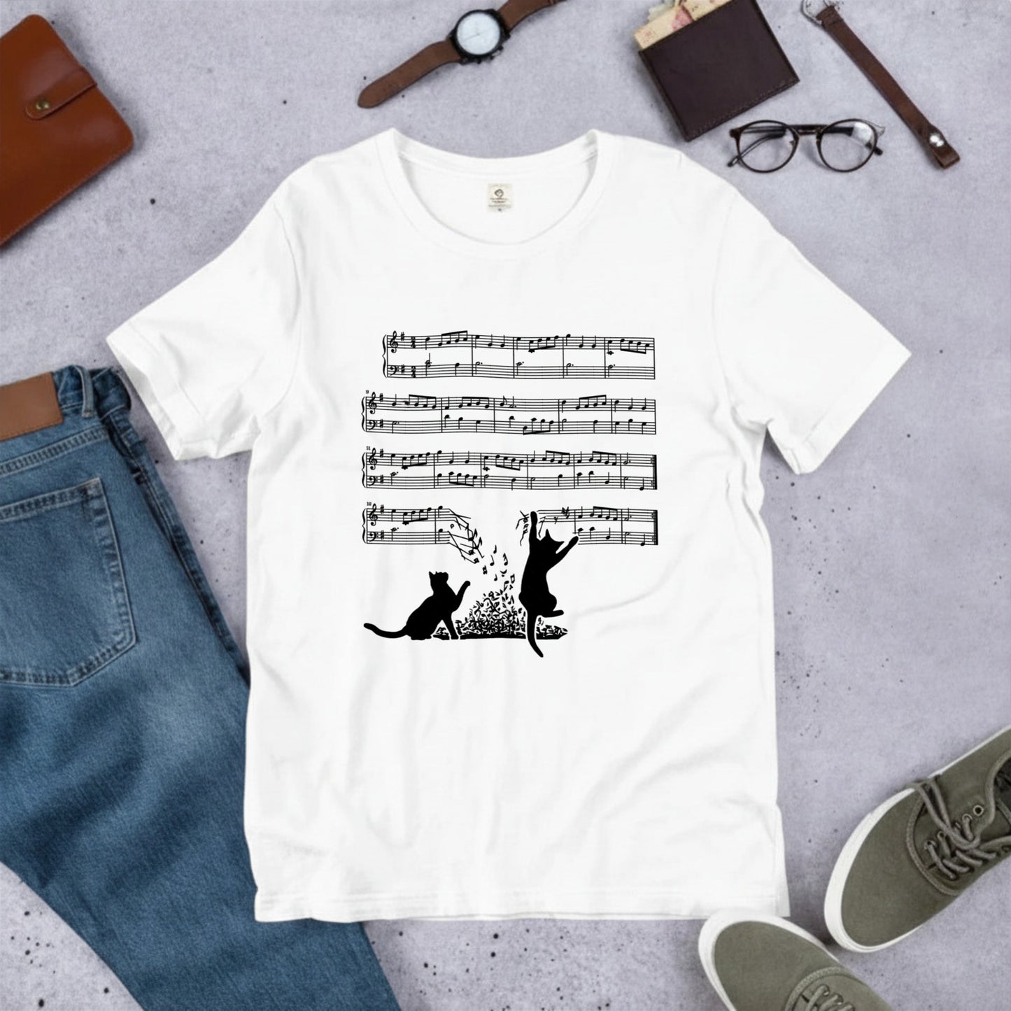 猫音符 Tシャツ | 音楽好きに人気
