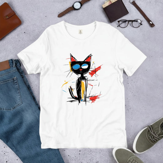 ポップアート黒猫 Tシャツ ｜ 猫好き・おしゃれ好きに人気