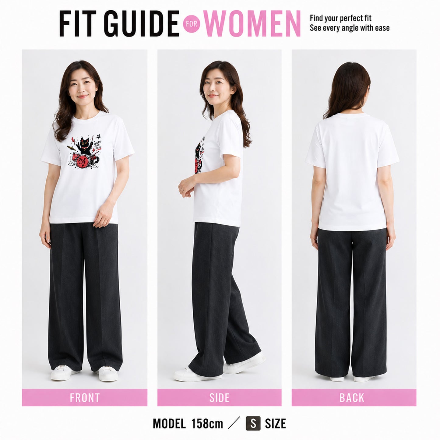 ロック猫 ドラム Tシャツ ｜ 猫好き・バンド・音楽好きに人気