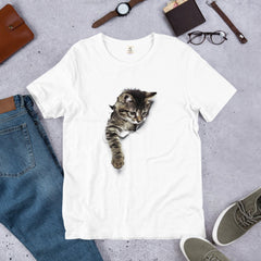 猫tシャツ ねこ 猫イラスト 3D  CAT 2 おもしろ 可愛い｜アダルト&キッズサイズ.