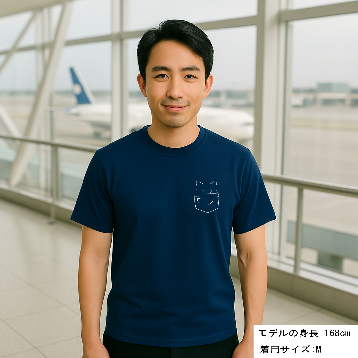 猫tシャツ ドライTシャツ シルキータッチTシャツ ねこ 猫イラスト おもしろ tシャツ ポケット猫 ワンポイント