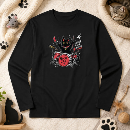 猫 ロン t 猫 長袖 t シャツ ねこ 猫イラスト猫 ジャズバンドロック猫