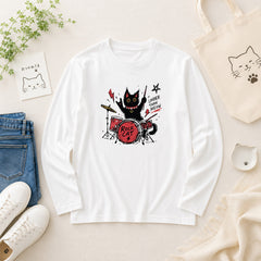 猫 ロン t 猫 長袖 t シャツ ねこ 猫イラスト猫 ジャズバンドロック猫