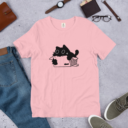 猫tシャツ ねこ 猫イラスト 段ボールが好きな猫｜アダルト&キッズサイズ.