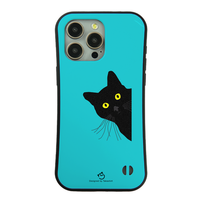 ケース ねこ 猫イラスト覗き見する猫   スマホ ケース iPhone8, SE2, SE3 ~ ケース iPhone16シリーズ