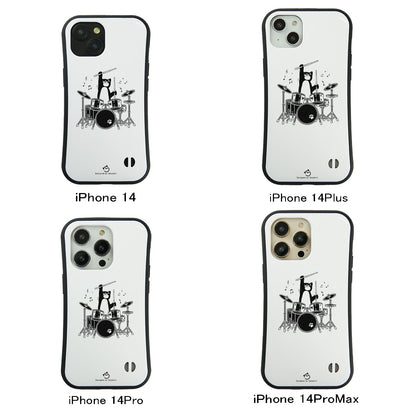 ケース ねこ 猫イラスト猫ドラムー スマホ ケース iPhone8, SE2, SE3 ~ ケースiPhone17シリーズ